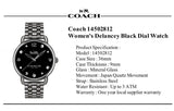 Coach Delancey Black Dial Black Steel Strap Watch For Women - 14502812 Authentic Buy Shop Now