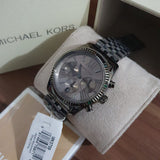 Michael Kors Lexington Chronograph Black Dial Black Steel Strap Watch For Women - MK5709 Authentic Buy Shop Now