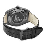 Emporio Armani Franco Black Dial Black Leather Strap Watch For Men - AR0368 Authentic Buy Shop Now