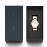 Daniel Wellington Iconic Link White Dial Two Tone Steel Strap Watch For Women - DW00100359 Authentic Buy Shop Now