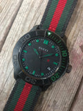Gucci G Timeless Sport Black Dial Two Tone NATO Strap Watch For Men - YA126229 Authentic Buy Shop Now