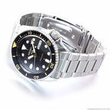 Seiko 5 Sports Automatic Black Dial Silver Steel Strap Watch For Men - SRPD57K1 Authentic Buy Shop Now