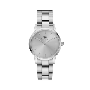 Daniel Wellington Iconic Link Unitone Silver Dial Silver Steel Strap Watch For Women - DW00100402 Authentic Buy Shop Now