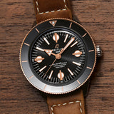 Breitling Superocean Heritage '57 Black Dial Brown Leather Strap Watch for Men - U10370121B1X1 Authentic Buy Shop Now
