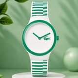 Lacoste Goa White Dial Two Tone Silicon Strap Watch for Kids - 2020117 Authentic Buy Shop Now