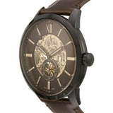 Fossil Townsman Automatic Black Dial Brown Leather Strap Watch for Men - ME3155 Authentic Buy Shop Now