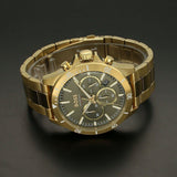 Hugo Boss Troper Chronograph Green Dial Gold Steel Strap Watch For Men - 1514059 Authentic Buy Shop Now