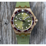 Maurice Lacroix Aikon Venturer Bronze Dial Green Rubber Strap Watch For Men - AI6058-BRZ01-630-1 Authentic Buy Shop Now