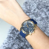 Guess Catalina Blue Gold Tone Blue Silicone Strap Watch For Women - W0562L2 Authentic Buy Shop Now