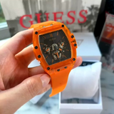 Guess Phoenix Multifunction Black Dial Orange Rubber Strap Watch For Men - GW0203G10 Authentic Buy Shop Now