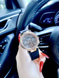 Guess Solistice Diamonds Roe Gold Dial Black Rubber Strap Watch for Women - GW0484L2 Authentic Buy Shop Now