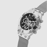 Guess Continental Quartz Black Dial Silver Mesh Strap Watch For Men - GW0582G1 Authentic Buy Shop Now