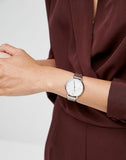 Emporio Armani Gianni T Bar Mother of Pearl Dial Two Tone Steel Strap Watch For Women - AR2508 Authentic Buy Shop Now