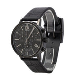 Calvin Klein Post Minimal Chronograph Black Dial Black Leather Strap Watch for Men - K7627401 Authentic Buy Shop Now