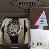 Fossil Townsman Automatic Skeleton Black Dial Black Leather Strap Watch for Men - ME3084 Authentic Buy Shop Now