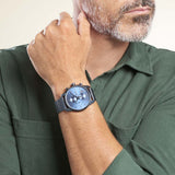Hugo Boss Navigator Chronograph Blue Dial Blue Mesh Bracelet Watch for Men - 1513538 Authentic Buy Shop Now