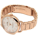 Coach Delancey White Dial Rose Gold Steel Strap Watch for Women - 14502262 Authentic Buy Shop Now