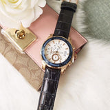 Guess Pinnacle Chronograph White Dial Blue Leather Strap Watch For Men - W0673G6 Authentic Buy Shop Now