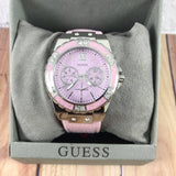 Guess Limelight Quartz Diamonds Pink Dial Pink Denim Strap Watch For Women - W0775l15 Authentic Buy Shop Now