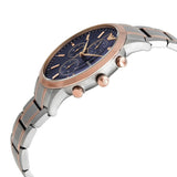 Emporio Armani Renato Chronograph Blue Dial Two Tone Steel Strap Watch For Men - AR80025 Authentic Buy Shop Now