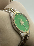 Gucci G Timeless Quartz Green Dial Two Tone Steel Strap Watch For Men - YA1264182 Authentic Buy Shop Now