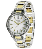 Fossil Jesse Crystals White Dial Two Tone Steel Strap Watch for Women - ES2409 Authentic Buy Shop Now