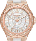 Michael Kors Lennox Three-Hand Crystals Dial White Silicone Strap Watch For Women - MK7248 Authentic Buy Shop Now