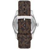 Michael Kors Lexington Silver Dial Brown Leather Strap Watch For Women - MK4745 Authentic Buy Shop Now