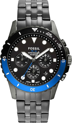 Fossil FB-01 Chronograph Black Dial Grey Steel Strap Watch for Men - FS5835 Authentic Buy Shop Now