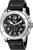 Fossil Modern Machine Chronograph Black Dial Black Leather Strap Watch for Men - FS4928 Authentic Buy Shop Now