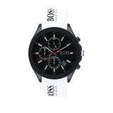 Hugo Boss Velocity Black Dial White Rubber Strap Watch for Men - 1513718 Authentic Buy Shop Now