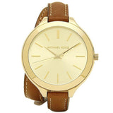 Michael Kors Runway Gold Dial Brown Leather Strap Watch For Women - MK2256 Authentic Buy Shop Now