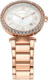 Michael Kors Parker Three-Hand Mother of Pearl White Dial Rose Gold Steel Strap Watch For Women - MK4695 Authentic Buy Shop Now