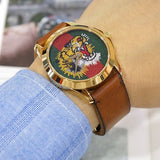 Gucci Le Marche Des Merveilles Red & Green Dial Brown Leather Strap Unisex Watch - YA126497 Authentic Buy Shop Now