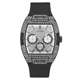 Guess Phoenix Multifunction Silver Dial Black Silicone Strap Watch For Men - GW0048G1 Authentic Buy Shop Now