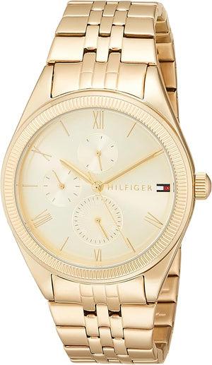 Tommy Hilfiger Monica Quartz Gold Dial Gold Steel Strap Watch For Women - 1782592 Authentic Buy Shop Now