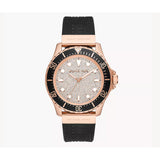 Michael Kors Everest Analog Rose Gold Dial Black Silicone Strap Watch For Women - MK7358 Authentic Buy Shop Now