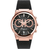 Salvatore Ferragamo Sapphire Chrono Black Dial Black Rubber Strap Watch for Men - SFME00721 Authentic Buy Shop Now