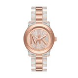 Michael Kors Runway Analog Crystals Rose Gold Dial Two Tone Steel Strap Watch for Women - MK7355 Authentic Buy Shop Now