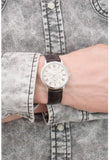 Guess Wafer Quartz White Dial Brown Leather Strap Watch For Men - W70016G2 Authentic Buy Shop Now
