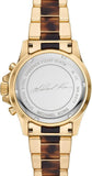 Michael Kors Everest Chronograph Brown Dial Two Tone Steel Strap Watch For Women - MK6973 Authentic Buy Shop Now