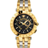 Versace V-Race Quartz Black Dial Gold Steel Strap Watch For Men - VEBV00519 Authentic Buy Shop Now