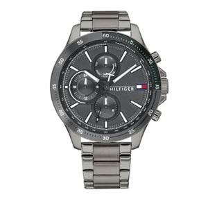Tommy Hilfiger Bank Grey Dial Grey Steel Strap Watch for Men - 1791719 Authentic Buy Shop Now