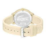 Lacoste 12.12 Beige Dial Beige Silicone Strap Watch for Men - 2011239 Authentic Buy Shop Now