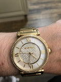 Michael Kors Catlin Mother of Pearl Dial Gold Steel Strap Watch for Women - MK3332 Authentic Buy Shop Now