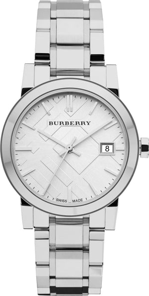 Burberry The City White Dial Silver Steel Strap Watch for Women - BU9100 Authentic Buy Shop Now