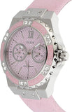 Guess Limelight Quartz Diamonds Pink Dial Pink Denim Strap Watch For Women - W0775l15 Authentic Buy Shop Now