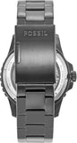 Fossil FB-01 Automatic Skeleton Black Dial Grey Steel Strap Watch for Men - ME3201 Authentic Buy Shop Now