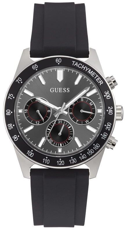 Guess Altitude Chronograph Black Dial Black Rubber Strap Watch for Men - GW0332G1 Authentic Buy Shop Now