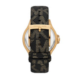 Michael Kors Lennox Three Hand Black Dial Black Leather Strap Watch For Women - MK7307 Authentic Buy Shop Now